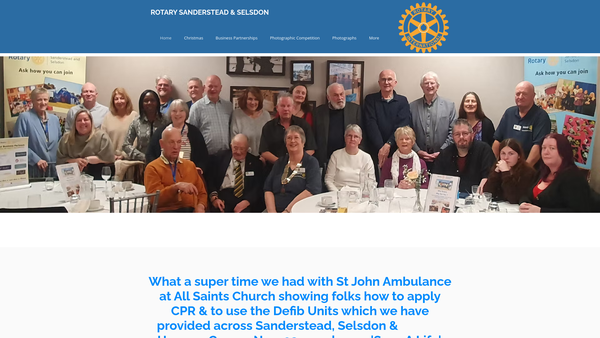 Screenshot of the The Rotary Club Of Sanderstead & Selsdon Serving South Croydon website