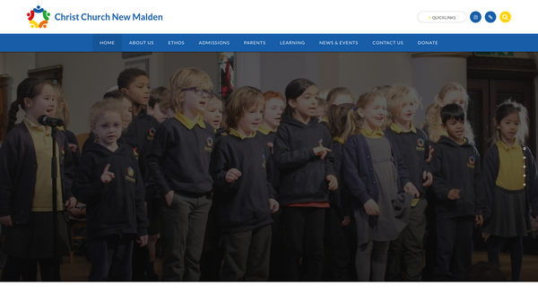 Screenshot of the Christ Church New Malden Primary School PTA website