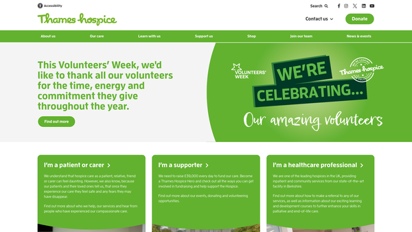 Screenshot of the Paul Bevan Cancer Foundation website