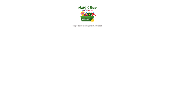 Screenshot of the Magic Box Playgroup website