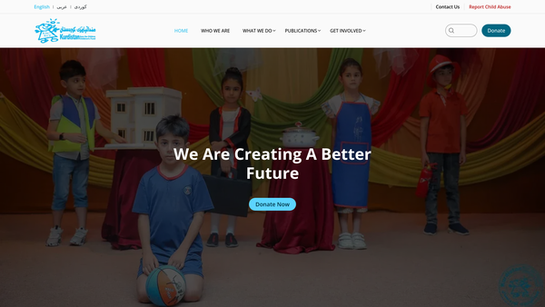 Screenshot of the Kurdistan Childrens Fund website