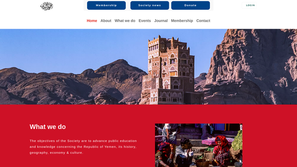 Screenshot of the British Yemeni Society website