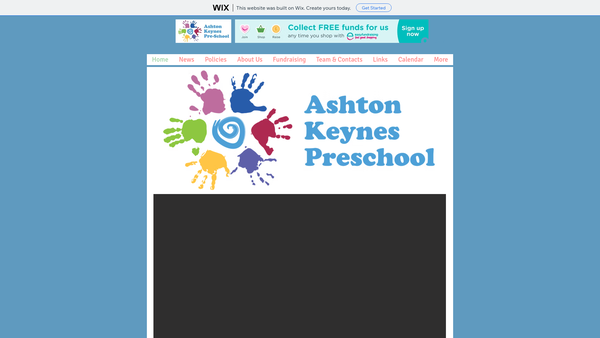 Screenshot of the Ashton Keynes Pre School website