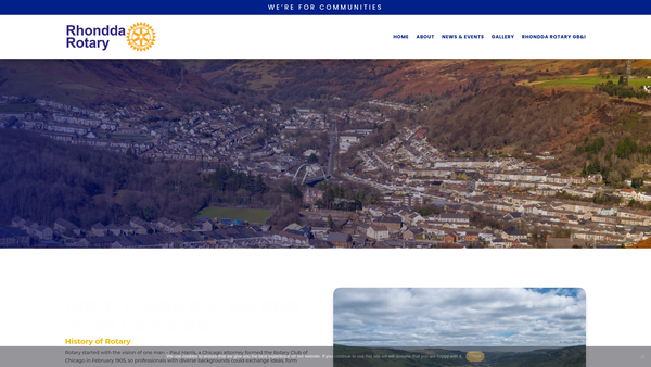 Screenshot of the Rotary Club Of Rhondda Trust Fund website