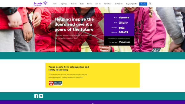 Screenshot of the 13th Lancaster Scout Group website