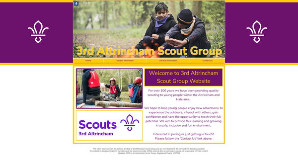 Screenshot of the 3rd Altrincham (Grammar School) Scout Group website