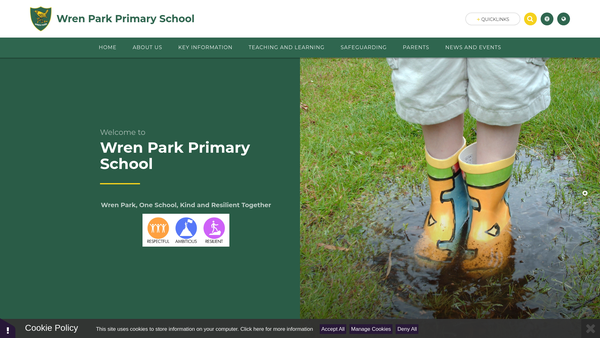Screenshot of the Wren Park Parents Association website