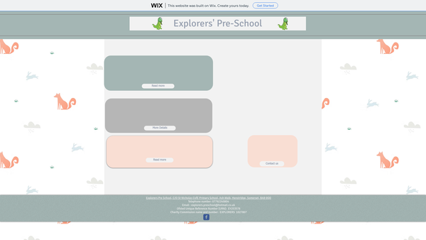 Screenshot of the Explorers website