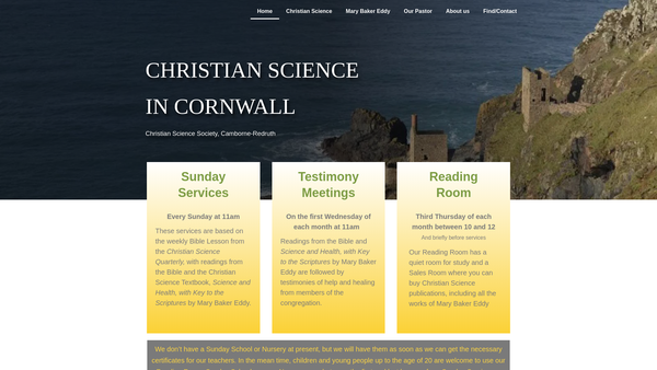Screenshot of the Christian Science Society Camborne-Redruth website