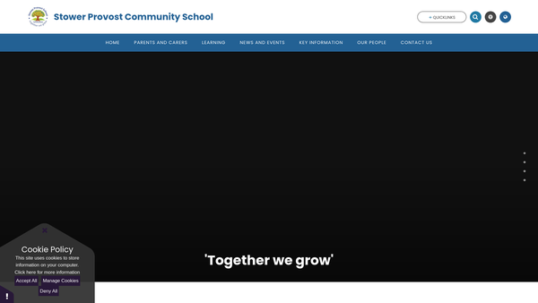Screenshot of the Parents Teachers And Friends Of Stower Provost Community School website