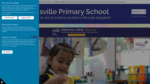 Screenshot of the Hatfield Dunsville Primary School Parent And School Association website