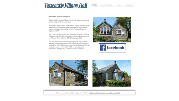 Screenshot of the St James In Minster Parish Hall Charity website