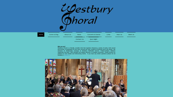 Screenshot of the Westbury And District Choral Society website