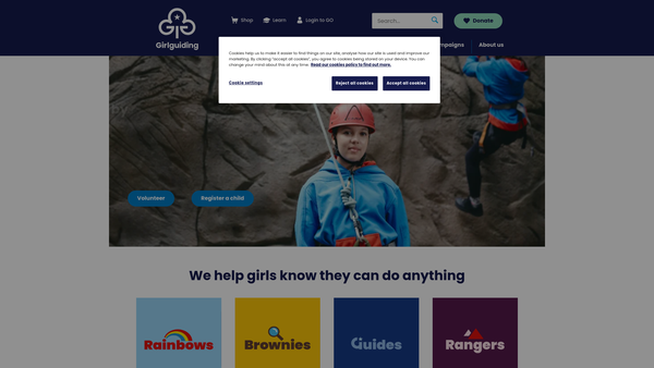 Screenshot of the Tring District Guides website