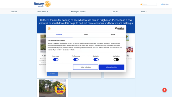 Screenshot of the Rotary Club Of Brighouse Foundation Account Trust Fund website