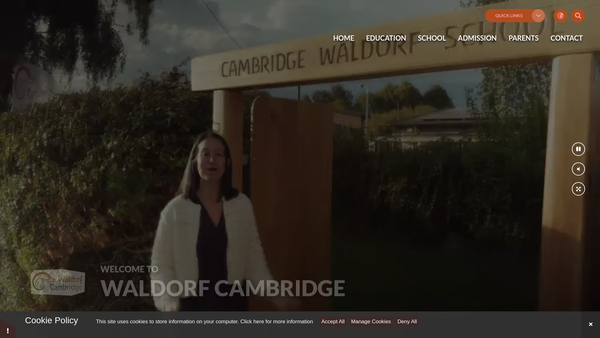Screenshot of the Cambridge Steiner School Project website