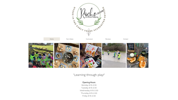 Screenshot of the Roche Pre School Playgroup website