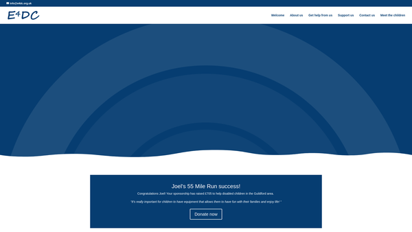 Screenshot of the Equipment For Disabled Children website