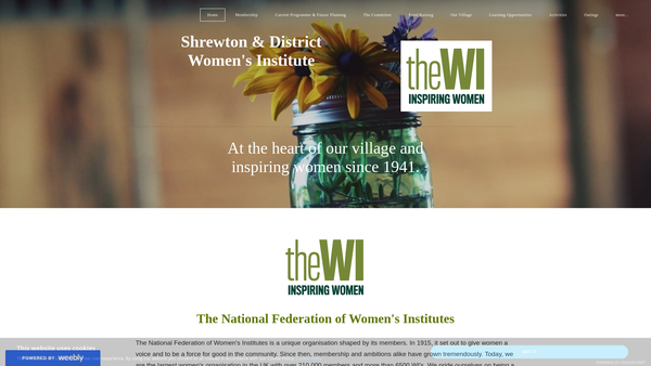 Screenshot of the Shrewton And District Womens Institute website