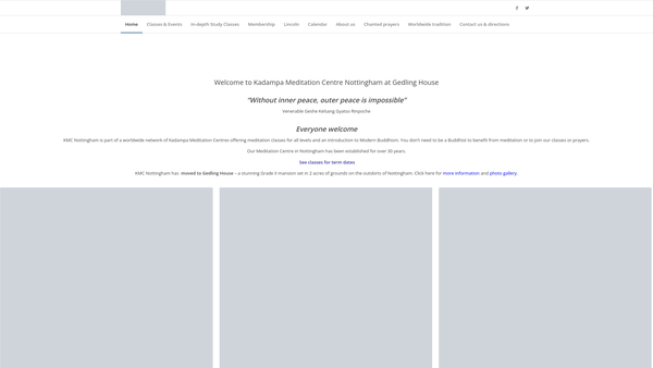 Screenshot of the Kadampa Meditation Centre Nottingham Limited website