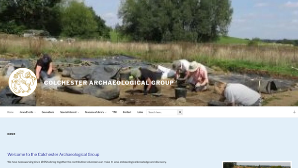 Screenshot of the Colchester Archaeological Group website