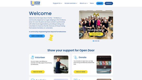 Screenshot of the Open Door - St Albans website