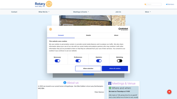 Screenshot of the Rotary Club Of The Nene Valley Trust Fund website