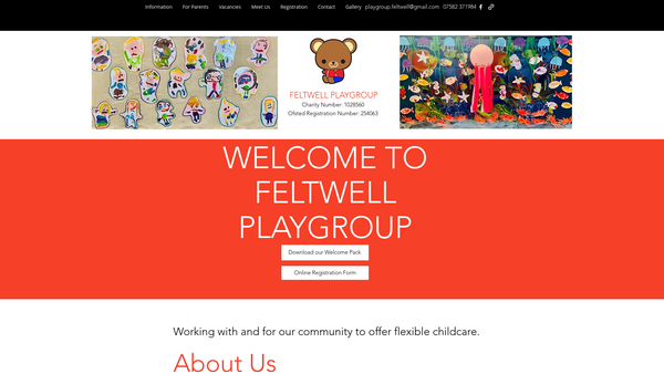 Screenshot of the Feltwell Playgroup website