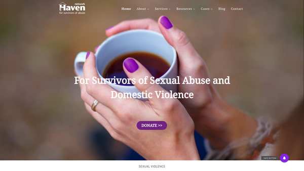 Screenshot of the Haven - The Survivors Of Abuse Network website