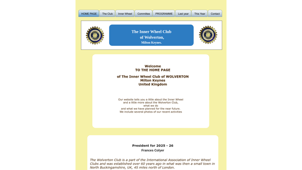 Screenshot of the Inner Wheel Club Of Wolverton Benevolent Fund website