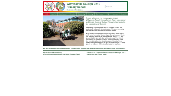 Screenshot of the Withycombe Raleigh Church Of England Primary School website