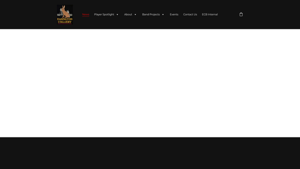 Screenshot of the Easington Colliery Band website