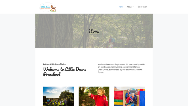 Screenshot of the Nutley Pre-School Playgroup website