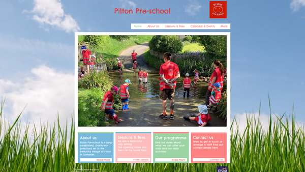 Screenshot of the Pilton Pre-School website