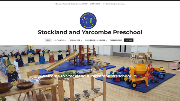 Screenshot of the Stockland And Yarcombe Pre-School website