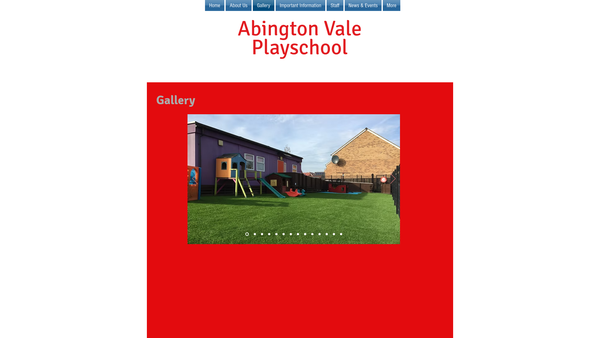 Screenshot of the Abington Vale Playgroup website