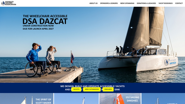 Screenshot of the The Disabled Sailors Association website