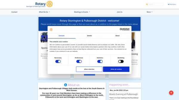 Screenshot of the Rotary Club Of Storrington Charity Trust Fund website