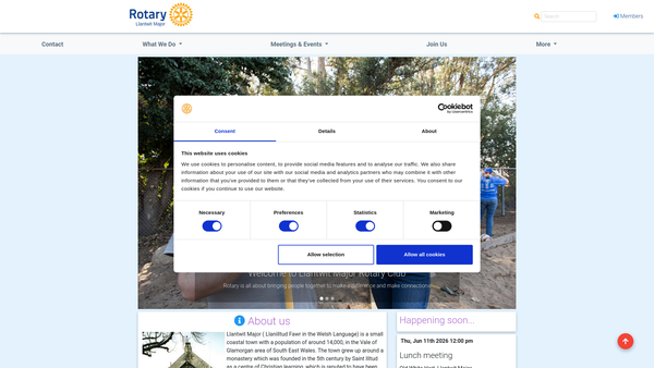 Screenshot of the Rotary Club Of Llantwit Major Trust Fund website