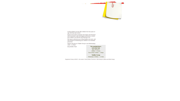 Screenshot of the Busy Bodies Pre-School website