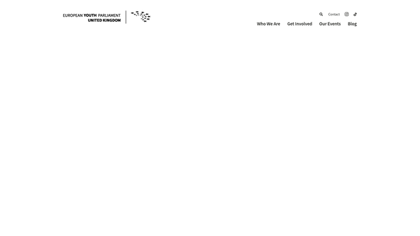 Screenshot of the European Youth Parliament United Kingdom website