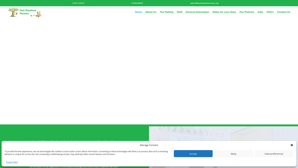 Screenshot of the East Harptree Nursery Pre-School website