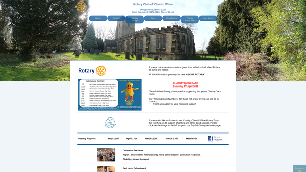 Screenshot of the Church Wilne Rotary Trust website
