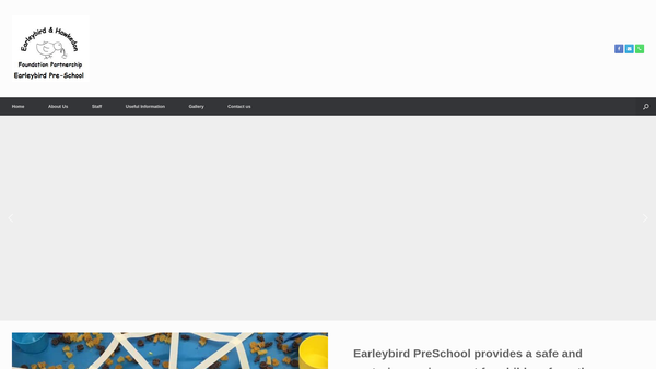 Screenshot of the Earleybird Pre-School website