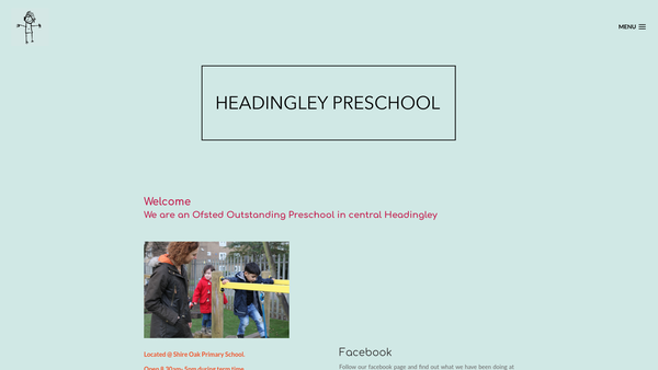 Screenshot of the Headingley Pre School website
