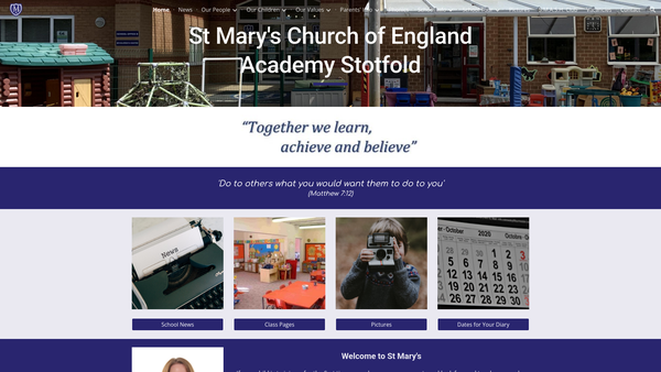Screenshot of the St Mary's School Association website