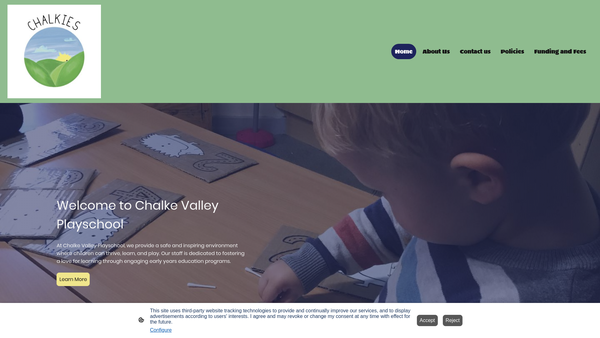 Screenshot of the Chalke Valley Playschool website