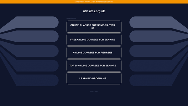 Screenshot of the The Croydon University Of The Third Age website