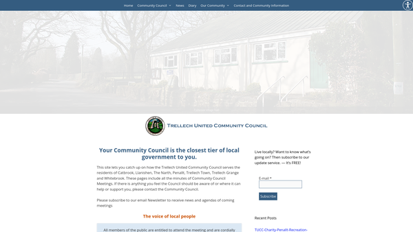 Screenshot of the Penallt Recreation Ground website