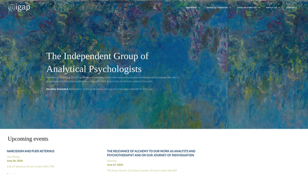 Screenshot of the The Independent Group Of Analytical Psychologists website